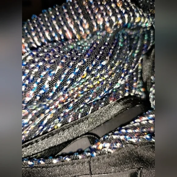 lulus sequin tie-back halter top xs cowl neck iridescent sequins cropped bodice - Picture 8 of 9